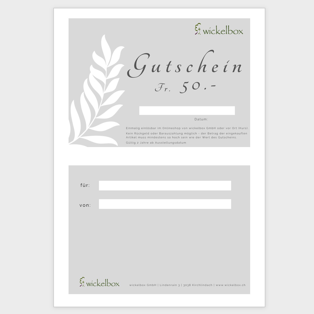 Gutschein wickelbox 50.-